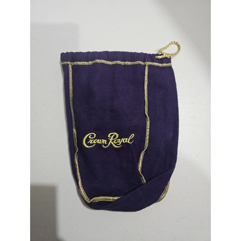 Crown Royal Purple Drawstring Bag Gold Logo Large‎ Felt Whisky Pouch